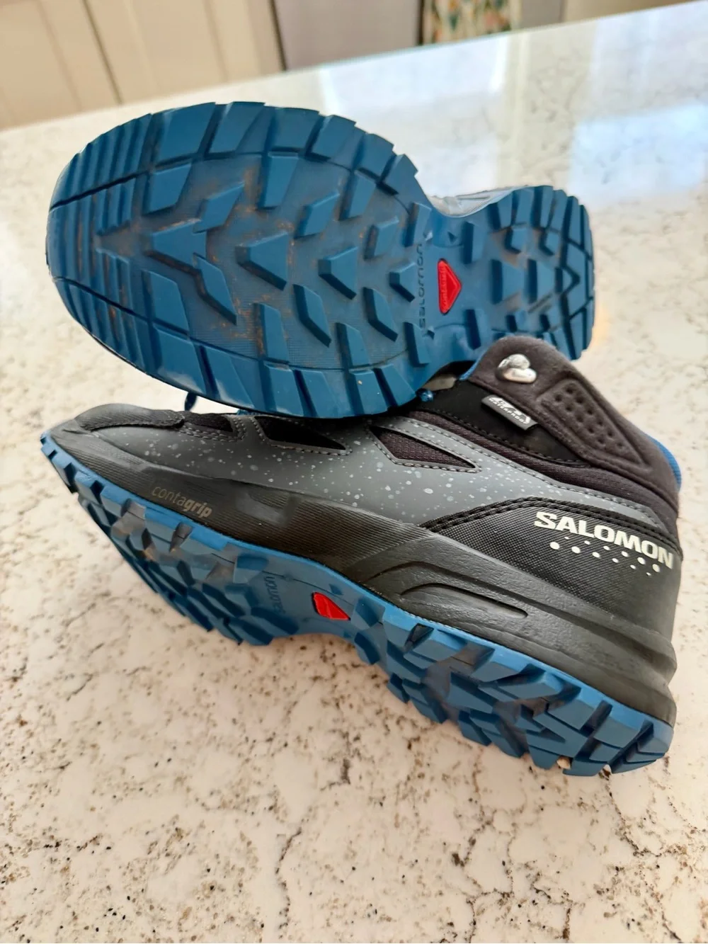 Salomon Boy’s Black and Blue Waterproof Boots
